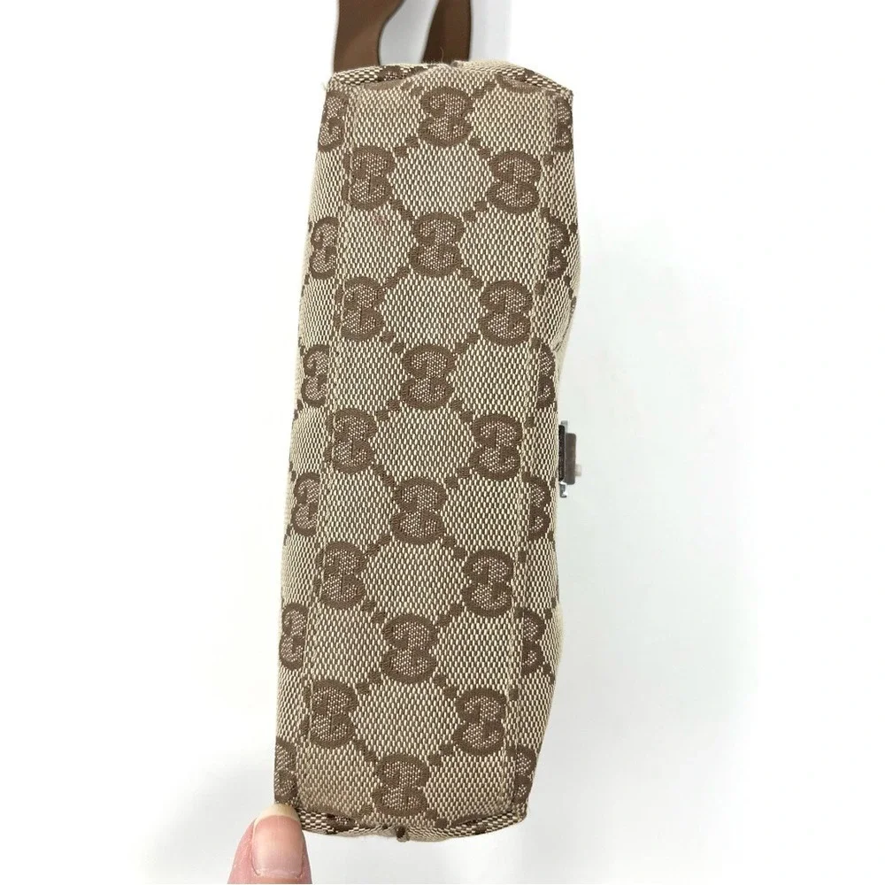 Gucci Jackie GG Logo Monogram Belt Bum Waist Bag Crossbody Purse Brown Canvas